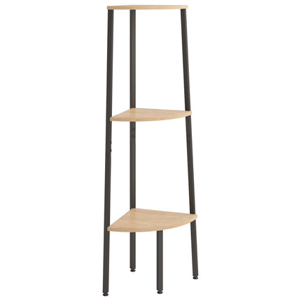 stigereol med 3 hylder 45,5x31,5x120 cm lysebrun og sort