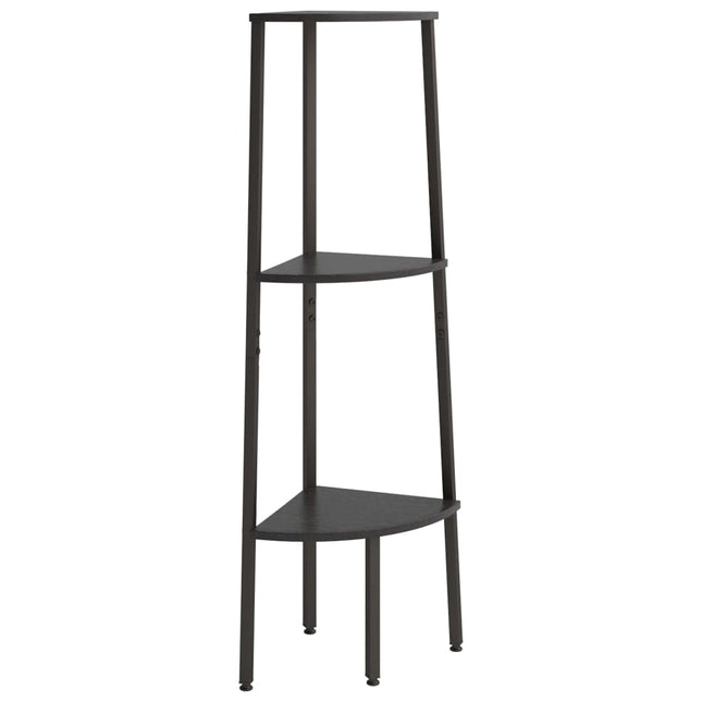 stigereol med 3 hylder 45,5x31,5x120 cm sort