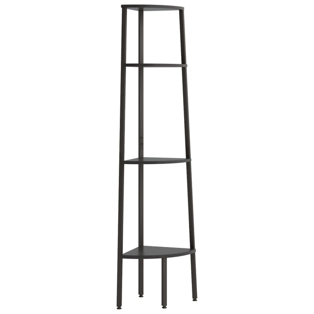 stigereol med 4 hylder 45,5x31,5x150 cm sort