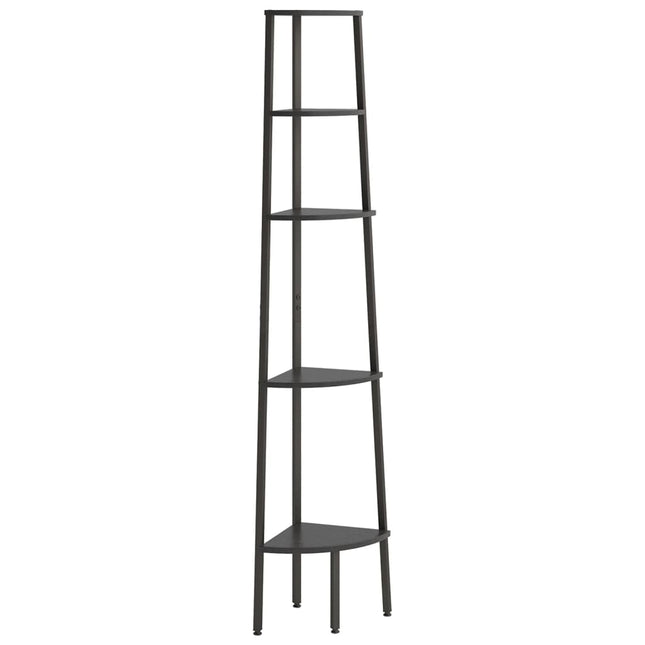 stigereol med 5 hylder 45,5x31,5x180 cm sort