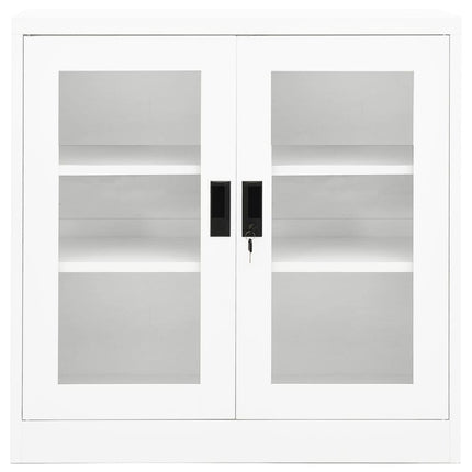 kontorskab 90x40x90 cm stål hvid