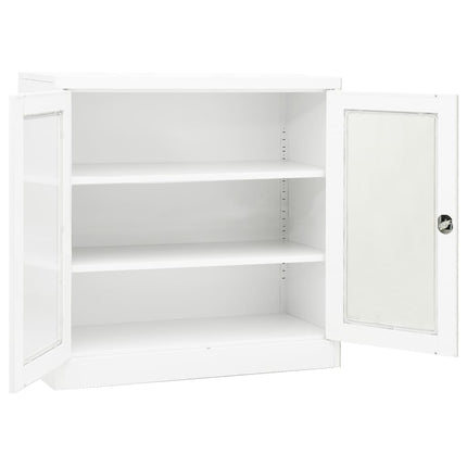 kontorskab 90x40x90 cm stål hvid