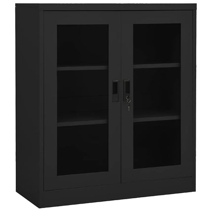 kontorskab 90x40x105 cm stål antracitgrå