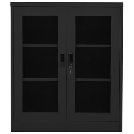 kontorskab 90x40x105 cm stål antracitgrå
