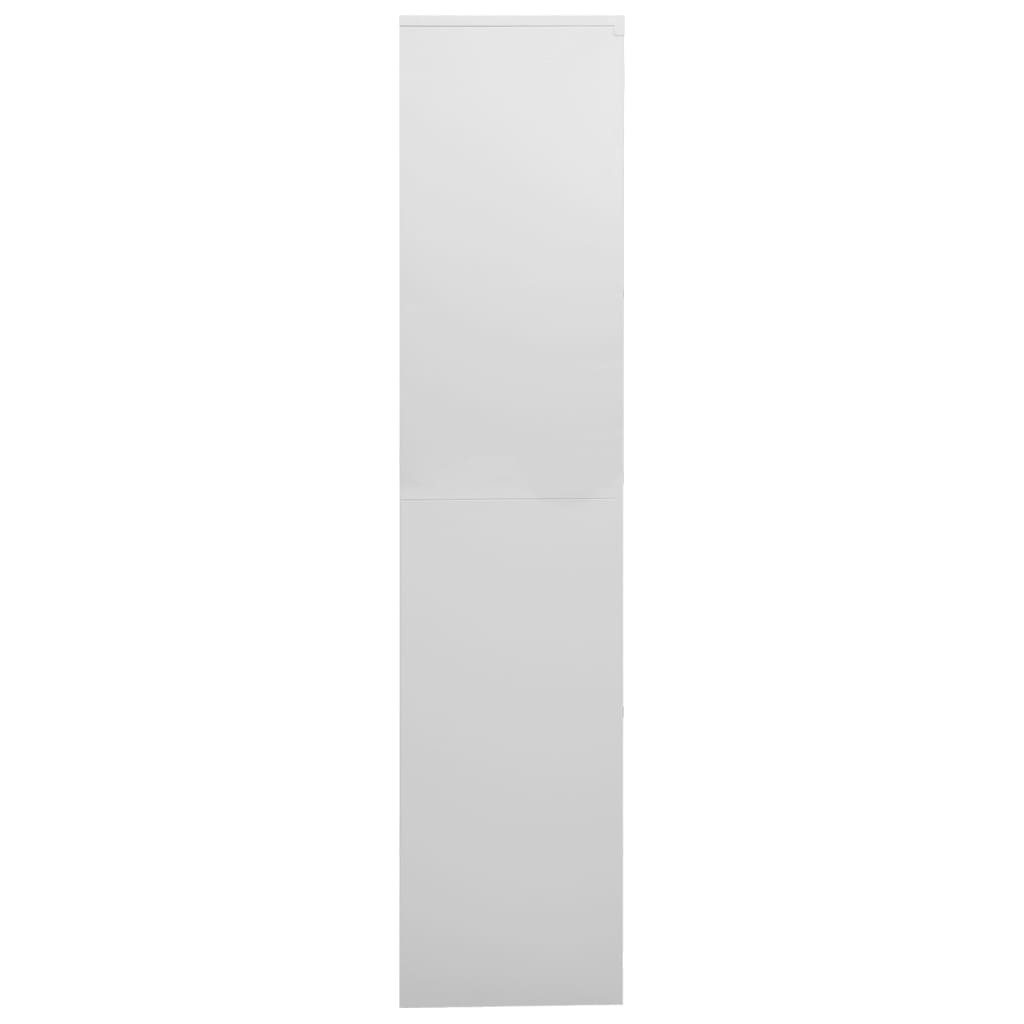kontorskab 90x40x180 cm stål og hærdet glas lysegrå