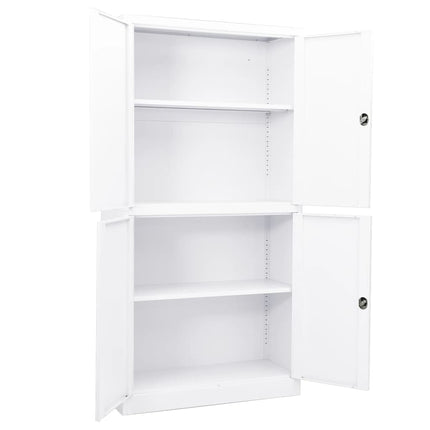 kontorskab 90x40x180 cm stål hvid
