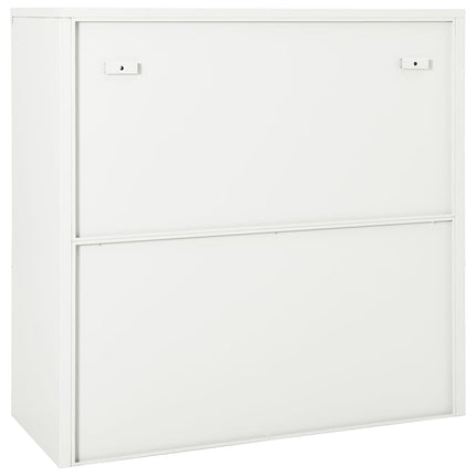 skab med skydelåger 90x40x90 cm stål hvid