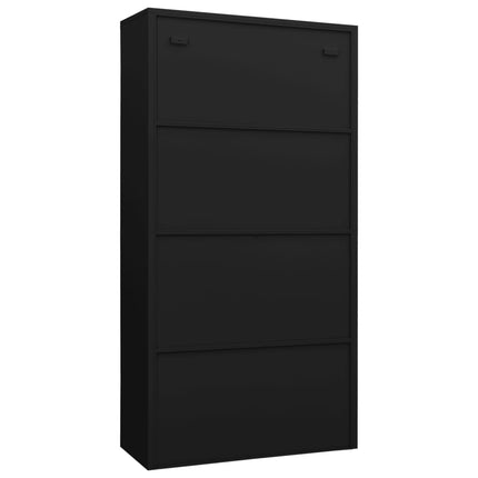 skab med lås 90x40x180 cm stål sort