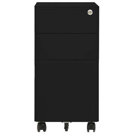 mobilt arkivskab 30x45x59 cm stål sort