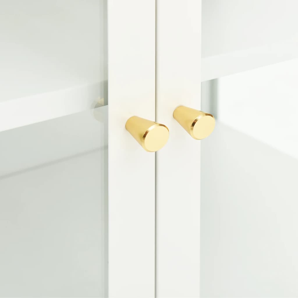 skænk 70x35x70 cm stål og glas hvid