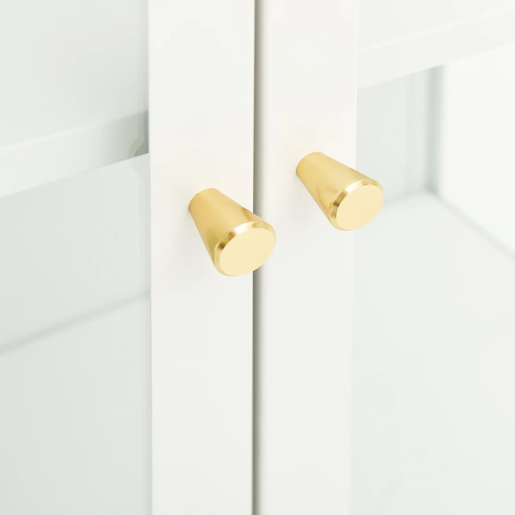 skænk 75x35x105 cm stål og glas hvid