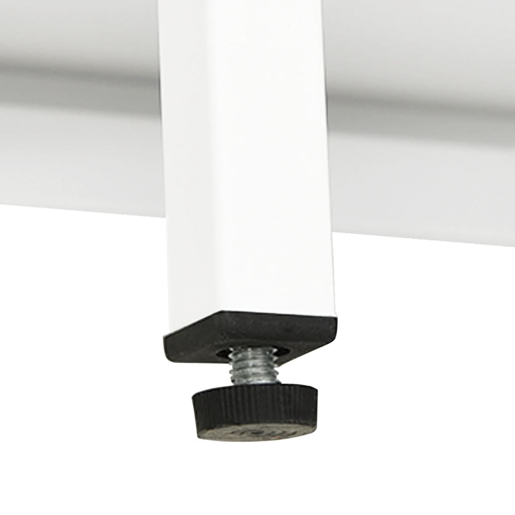 skænk 75x35x105 cm stål og glas hvid