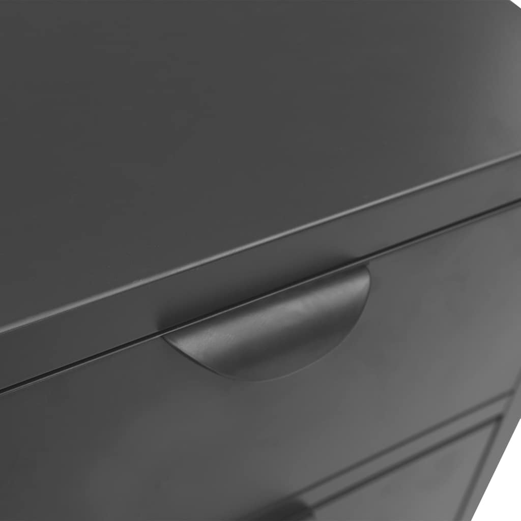 skænk 75x35x70 cm stål og hærdet glas antracitgrå