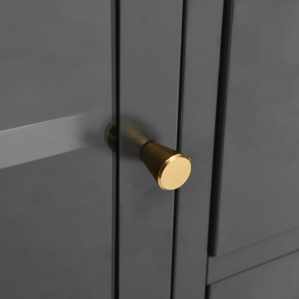 skænk 105x35x70 cm stål og glas antracitgrå