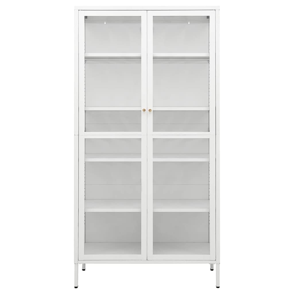 udstillingsskab 90x40x180 cm stål og hærdet glas hvid
