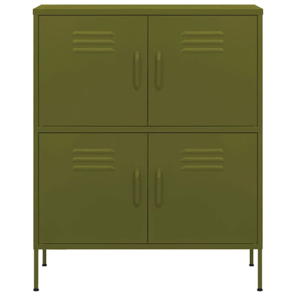 opbevaringsskab 80x35x101,5 cm stål olivengrøn