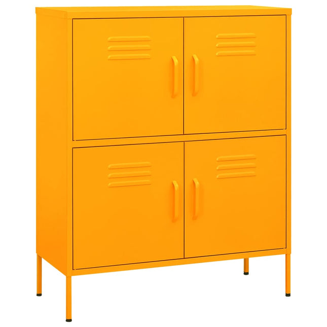 opbevaringsskab 80x35x101,5 cm stål sennepsgul