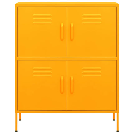 opbevaringsskab 80x35x101,5 cm stål sennepsgul
