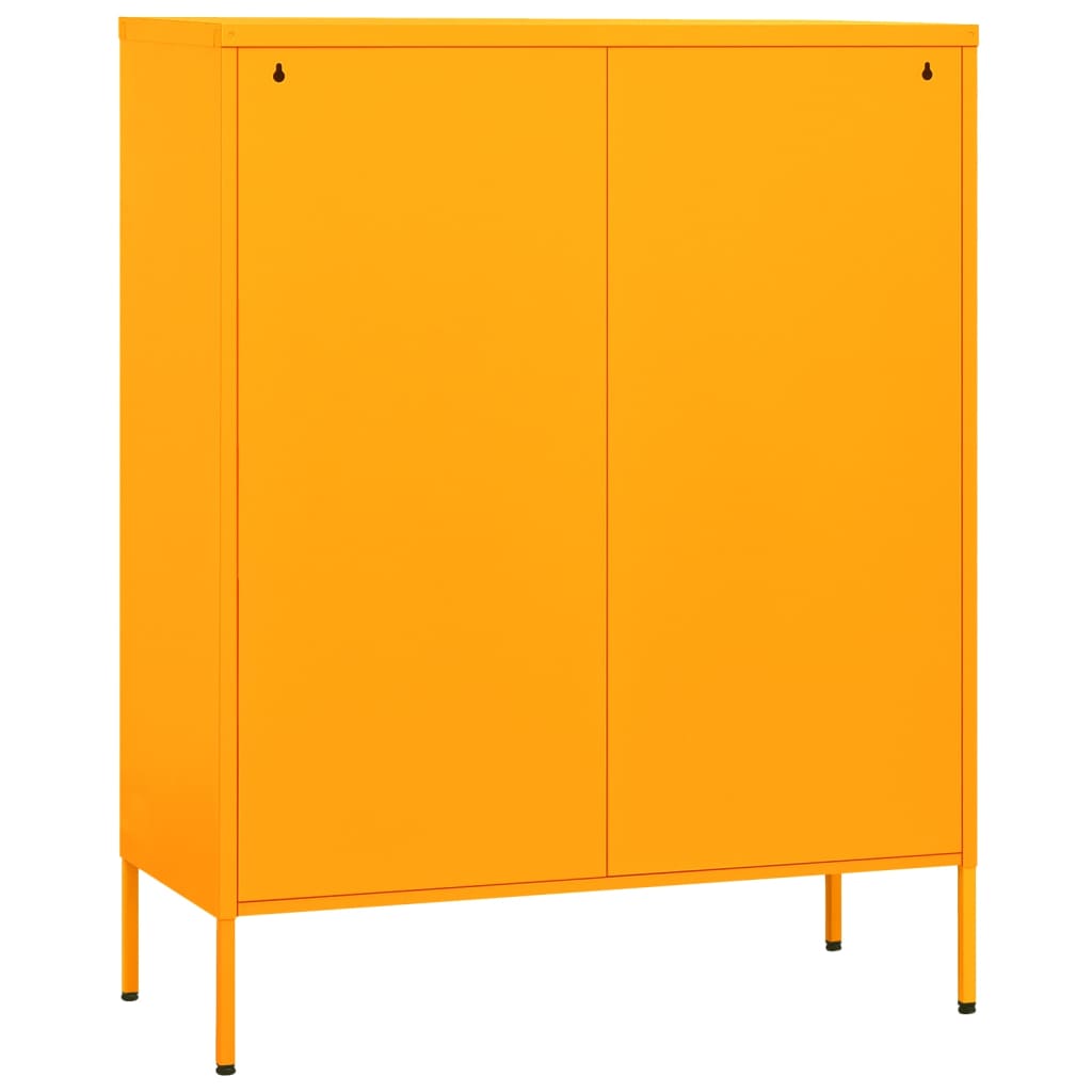 opbevaringsskab 80x35x101,5 cm stål sennepsgul