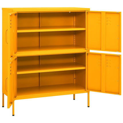 opbevaringsskab 80x35x101,5 cm stål sennepsgul