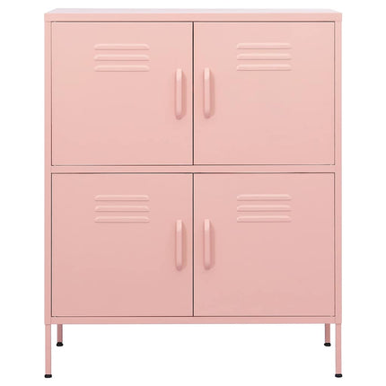 opbevaringsskab 80x35x101,5 cm stål lyserød