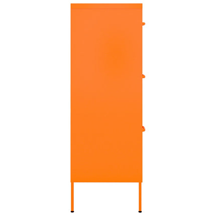 kommode 80x35x101,5 cm stål orange