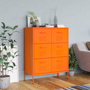 kommode 80x35x101,5 cm stål orange