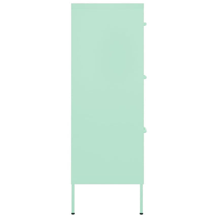 kommode 80x35x101,5 cm stål mintgrøn