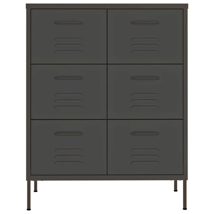 kommode 80x35x101,5 cm stål antracitgrå