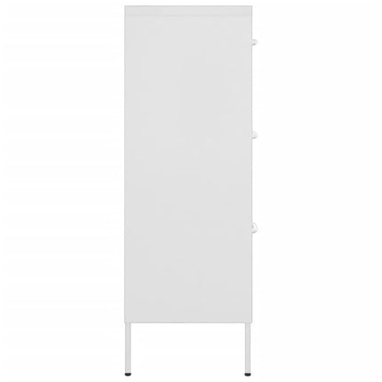 kommode 80x35x101,5 cm stål hvid