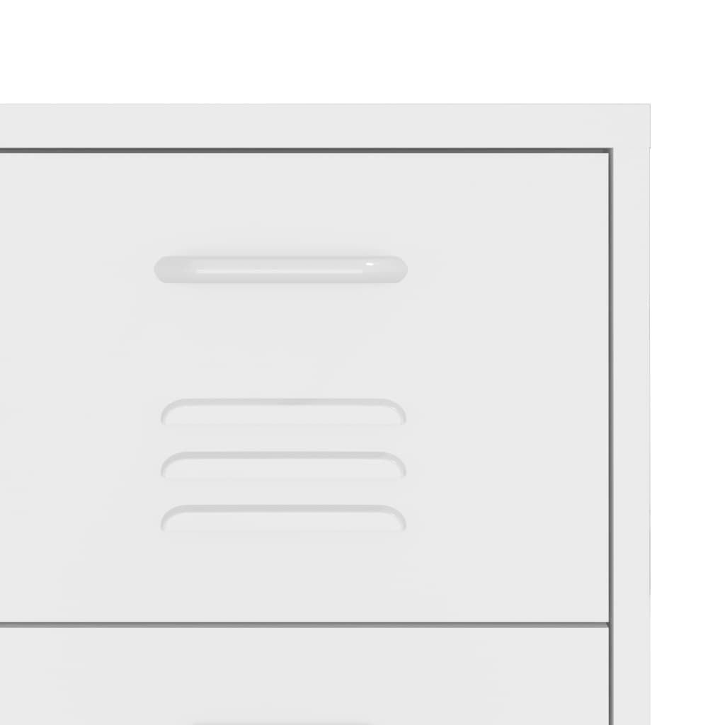 kommode 80x35x101,5 cm stål hvid