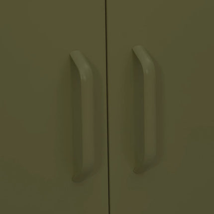 opbevaringsskab 80x35x101,5 cm stål olivengrøn