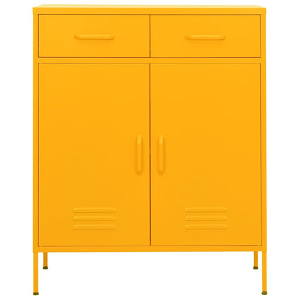 opbevaringsskab 80x35x101,5 cm stål sennepsgul