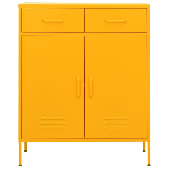 opbevaringsskab 80x35x101,5 cm stål sennepsgul