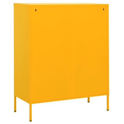 opbevaringsskab 80x35x101,5 cm stål sennepsgul
