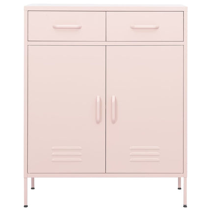 opbevaringsskab 80x35x101,5 cm stål lyserød