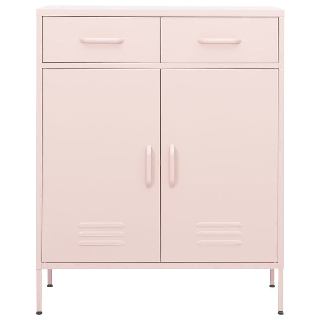 opbevaringsskab 80x35x101,5 cm stål lyserød
