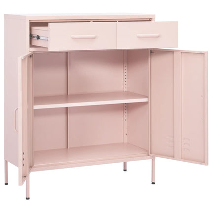 opbevaringsskab 80x35x101,5 cm stål lyserød
