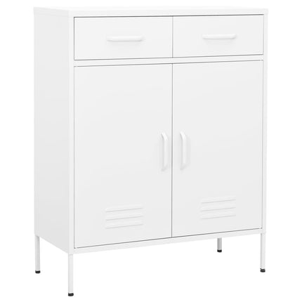 opbevaringsskab 80x35x101,5 cm stål hvid
