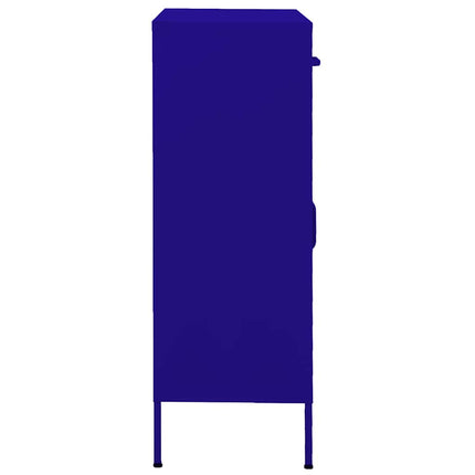 opbevaringsskab 80x35x101,5 cm stål marineblå