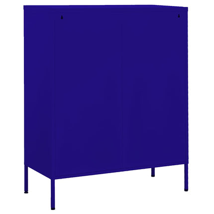 opbevaringsskab 80x35x101,5 cm stål marineblå