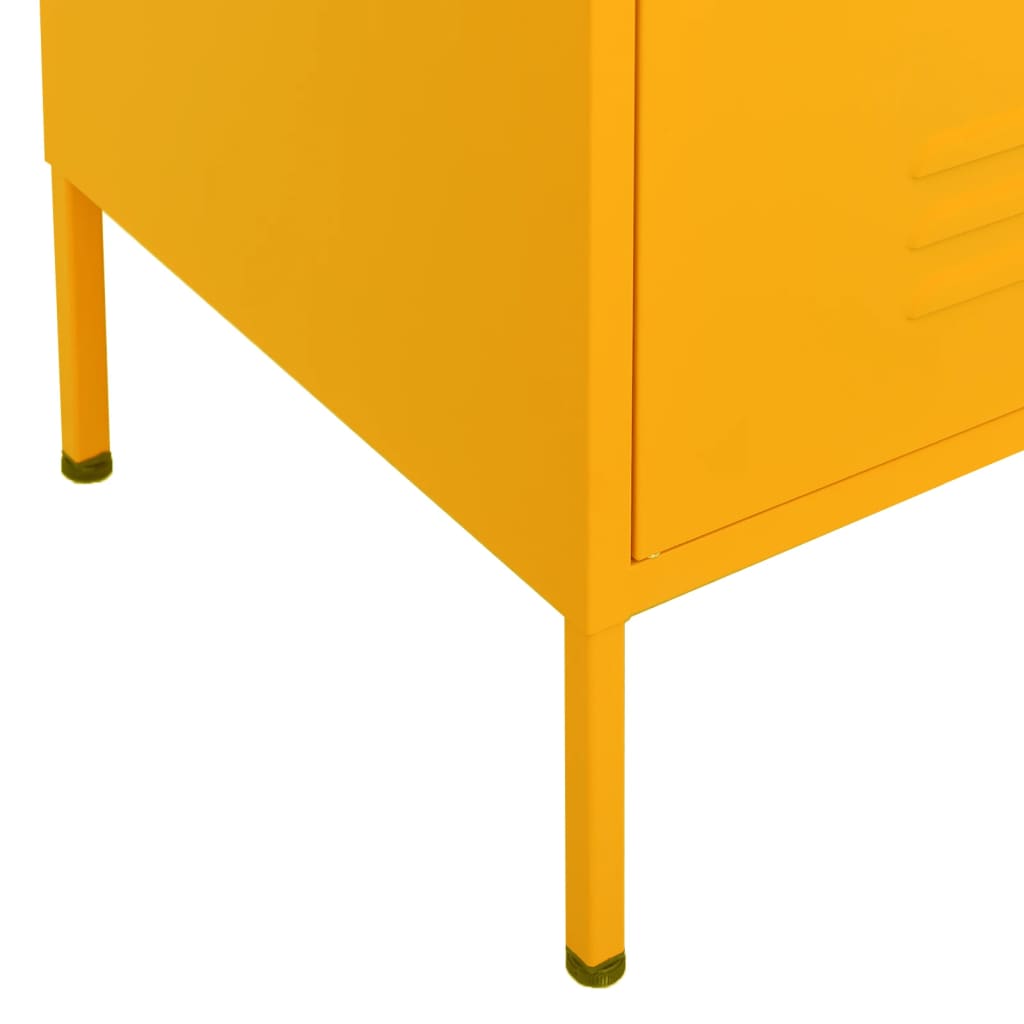 opbevaringsskab 80x35x101,5 cm stål sennepsgul