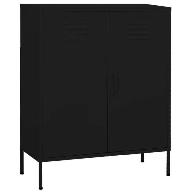 opbevaringsskab 80x35x101,5 cm stål sort