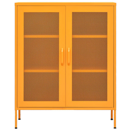 opbevaringsskab sennepsgul 80x35x101,5 cm stål