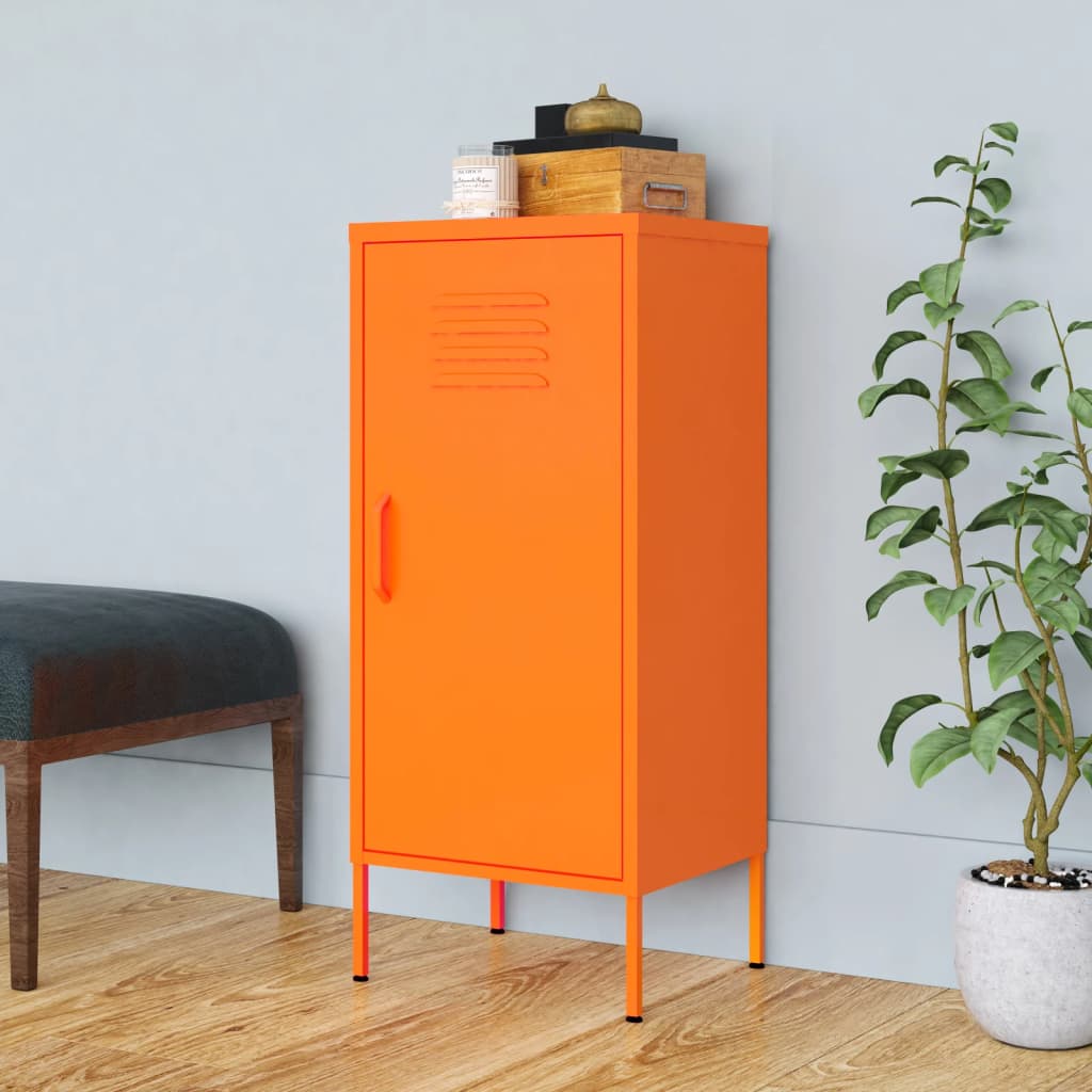 opbevaringsskab 42,5x35x101,5 cm stål orange