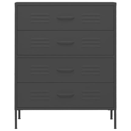 kommode 80x35x101,5 cm Antracitgrå