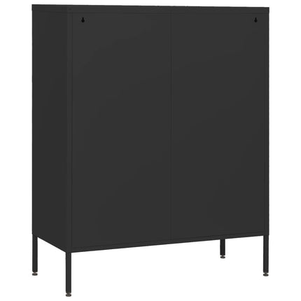 kommode 80x35x101,5 cm Sort