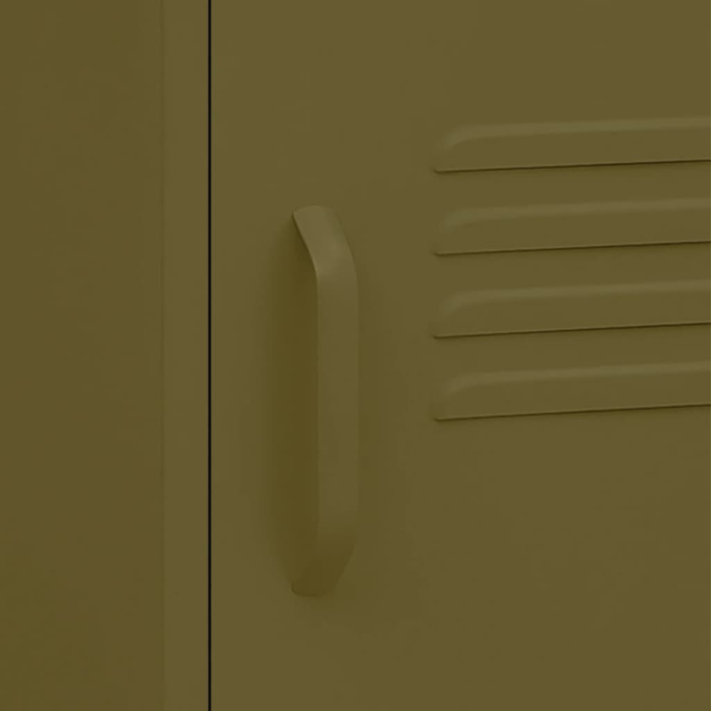 natbord 35x35x51 cm stål olivengrøn