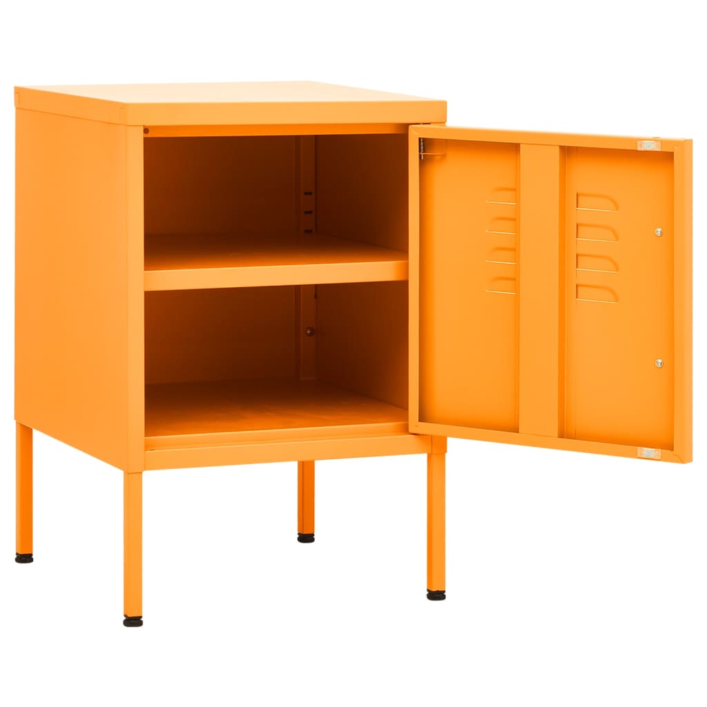 natbord 35x35x51 cm stål sennepsgul