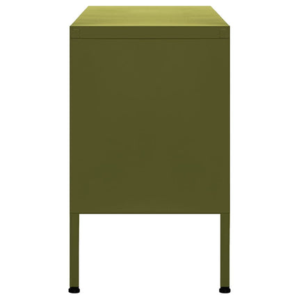 tv-skab 105x35x50 cm stål olivengrøn